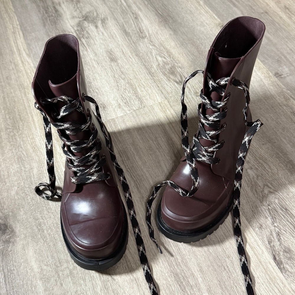 Cougar combat rain boots‎ beautiful burgundy brown color size M